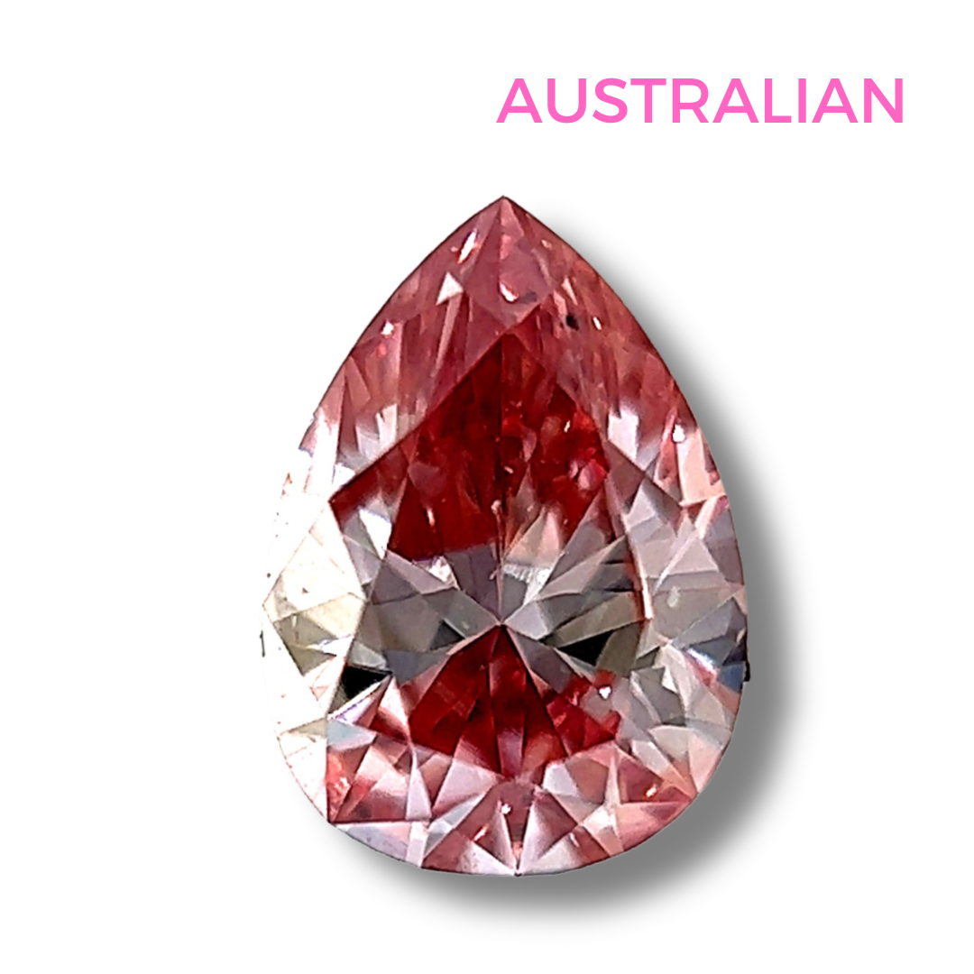 0.32 VS2 Fancy Intense Pink Pear | Australian